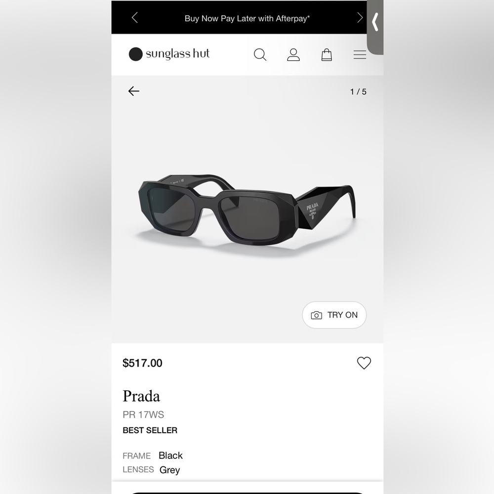 Authentic Prada Sunglasses - PR 17WS